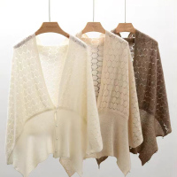 丝语棠羊毛披肩+围巾+斗篷百搭三用 均码 颜色随机