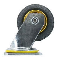 高弹力轻音脚轮重型工业轮橡胶轮手推车平板车轮子重型 4寸万向轮