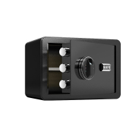 臻远 ZY40618087 小型保险柜密码保险箱全钢防盗保管箱 25cm黑色指纹密码款