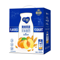 蒙牛 纯甄风味酸牛乳黄桃燕麦味笑脸包200g*10包(礼盒装)