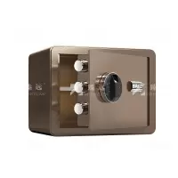 臻远 ZY40618096 小型保险柜密码保险箱全钢防盗保管箱 30cm咖色指纹密码款