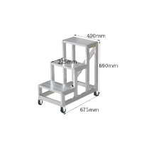 凌达高强度航空铝材三步踏台(加轮子)375*690*400*225