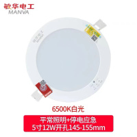 电工消防应急筒灯5寸带强启应急照明灯 5寸12W开孔145-155 白光6500K