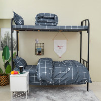 学生宿舍上下铺三件套床上用品被套床单3件套单人多件套被褥套装 深色 三件套[1.5*2m被套+床单+枕套]