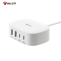 公牛(BULL)插座 USB多口充电器头四口定时断电typec多孔多功能快充适用于苹果安卓华为手机 U1204
