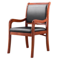 质朴嘉实木会议椅时尚简约办公职员带扶手皮革椅920*530*510