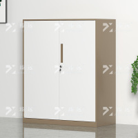 鑫星奈XXN-WJGC-16钢制窄边文件柜拆装柜 咖白套色对开铁门矮柜