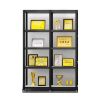 易企采 荣誉展示架30*120*180cm 证书奖牌奖杯模型手办展示柜 单位:组