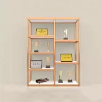 易企采 金色长1.2米*30宽*2米高 荣誉墙展示墙产品模型手办展示柜样品奖杯柜证书马拉松奖牌荣誉证书奖牌奖杯奖状