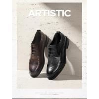 百丽通勤商务鞋男秋新牛皮革婚宴出席绅士正装皮鞋A1220CM3