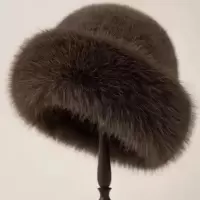 24新款秋冬毛毛时尚渔夫仿皮洋气百搭帽子蒙古帽防寒加厚保暖帽子 -大气咖色;加厚款成人（均码54 -60）
