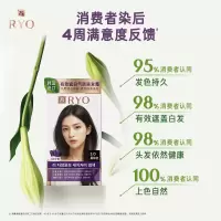 吕(RYO) 染发膏 植物无氨姿染漾发遮白染发霜 128g [乌木黑棕]