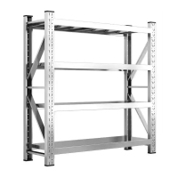 南笩 不锈钢304型中型货架仓库置物架主架(2000*600*2000mm)承重300KG