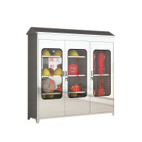 乙壬304不锈钢应急物资柜消防救援器材箱防护用品柜室外消防柜带雨棚1680*1500*400(加厚201材质)不含器材