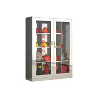 乙壬304不锈钢应急物资柜消防救援器材箱防护用品柜室外消防柜高1600*宽1200*深400(加厚201材质)不含器材