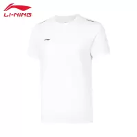 李宁(LI-NING) 男款短袖T恤2024春季运动上衣 ATSU551 标准白 S-5XL(码数备注)