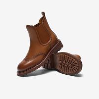 Bata切尔西女秋牛皮英伦短靴RED LABEL红标10195CD4