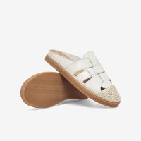 Bata渔夫拖鞋女春季包头编织羊皮时装罗马凉拖鞋R6131AH3