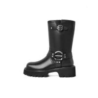 百丽厚底金属扣机车靴女新潮流百搭休闲靴BEM60DS3