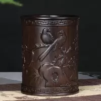 3M 实木中式风格笔筒 黑檀木15cm*7cm |个