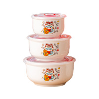 姿珀雅(ZI PO YA) 国潮蛇开门红陶瓷碗三件套 ZBY-43