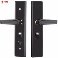 玥玛防盗门把手不锈钢加厚防盗门面板多功能可调防盗门拉手YD10208黑钛铜 1个