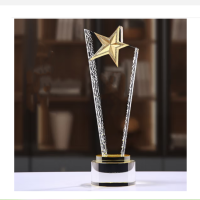 鑫华盾五角星水晶奖杯退伍纪念品送战友老兵退役转业留念