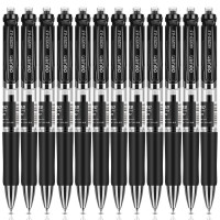 得力S01中性笔中性笔签字笔 0.5mm子弹头经典办公按动笔水笔 12支/盒