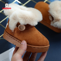 巴布豆靴子冬季新款2024儿童雪地靴加绒冬鞋女宝宝软底男棉靴短靴