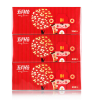 五月花A1961K1 五月花盒装面纸喜庆版200抽36盒/箱小财神[企业专属]