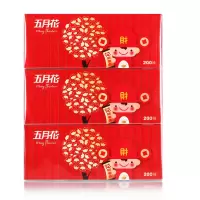 五月花A1961K1 五月花盒装面纸喜庆版200抽36盒/箱小财神[企业专属]