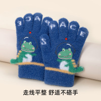 儿童手套秋冬季男童保暖加绒卡通男童女孩冬天防冻五全指分指手套3759A