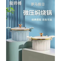 龍师傅微压锅汤锅不粘焖煮锅煮粥炖菜锅大汤锅10L