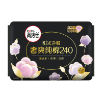 高洁丝 臻选奢爽纯棉超薄日用卫生巾240mm 25片*1包