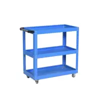 汇得立蓝色矮柜汽修工具车移动多功能工具车车间储物柜三层工具车蓝色