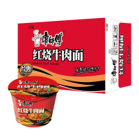 康师傅 方便面 经典红烧牛肉桶面110g*12