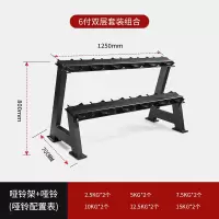 英辉(INVUI) 哑铃收纳架家用健身房双层6副哑铃架专业商用器材 105kg哑铃套装
