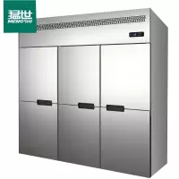 猛世 冰柜 MS-SD6 六门 1250L 3级 电脑控温 银色 风冷 0401012438&&