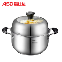 爱仕达(ASD) 蒸锅汤锅304不锈钢单层24CM通用灶ZS24B1WG(规格:个)