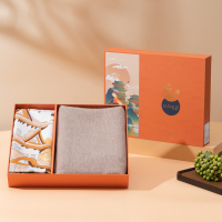 艾丝雅兰 A-ZH2209 绮梦真丝方巾围巾套装 羊毛围巾套盒