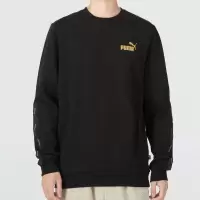 彪马(PUMA)卫衣男装新款运动服跑步训练针织毛圈保暖宽松休闲圆领套头衫 674346-73 ZP