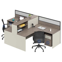 汉诺鑫威职员办公桌员工位卡座屏风位桌椅组合T型两人位[不含柜/椅]