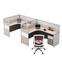 汉诺鑫威职员屏风办公桌椅组合办公室财务桌隔断员工桌椅组合7型两人位含柜(不含椅)