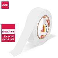 得力(deli)30437小卷芯棉纸双面胶带24mm*10y*80um(白色)(1卷/袋)*14袋共14卷/包