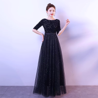 大合唱团演出服表演晚礼服黑色