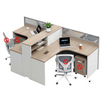 铭威盾职员办公桌员工位转角l型卡座电脑桌简约办公室桌椅组合T型2人位