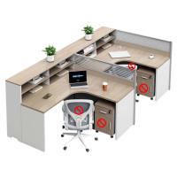 汉诺鑫威职员办公桌员工位转角l型卡座简约现代电脑桌办公室桌椅组合F型2人位