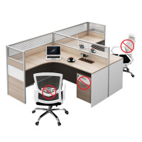 DXBG职员屏风办公桌椅组合办公室财务桌隔断员工桌椅组合T型两人位(不含柜椅)