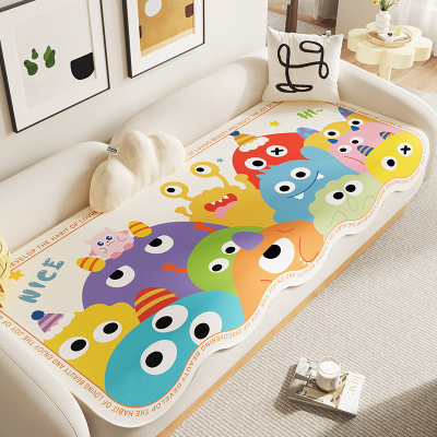 新款卡通异形雪尼尔沙发垫四季通用轻奢高级感不规则防滑盖布毯巾