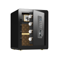 臻远 ZY40618091 小型保险柜密码保险箱全钢防盗45cm黑色指纹密码款